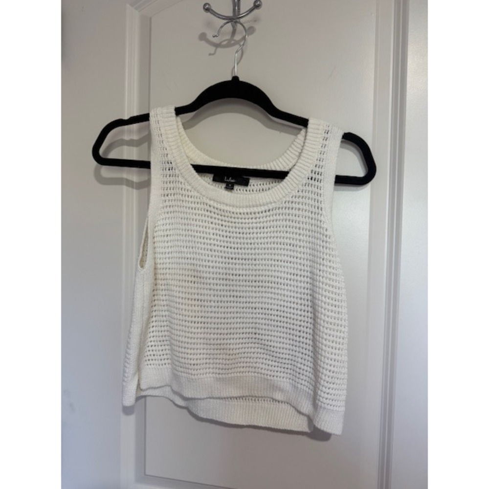 Lulus-  Ivory‎ Knit Cropped Sleeveless Top